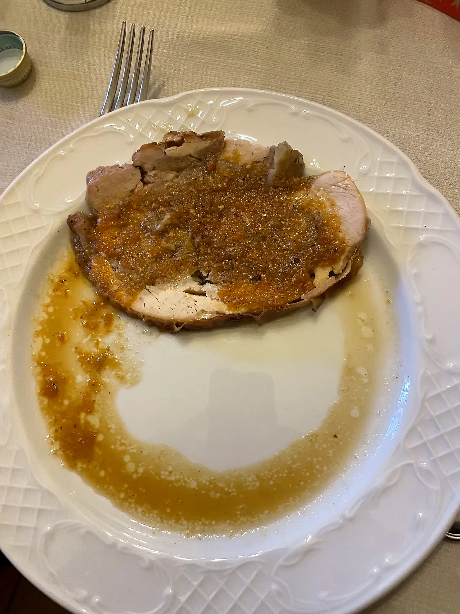 Una preparazione arrosto servita durante il convivio